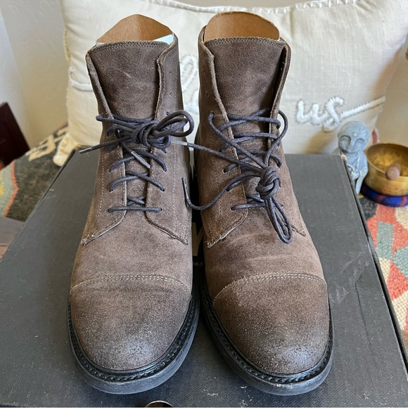 FRYE Cap Toe Lace Up Boots Burnished Brown Men’s US8.5D - Picture 6 of 17